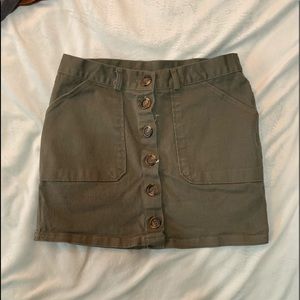 A army green mini skirt